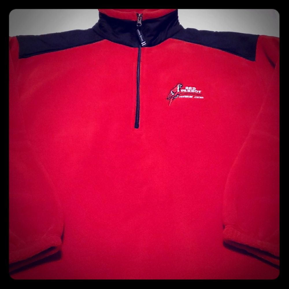 Mens Charles River Red Parrot half zip fleece